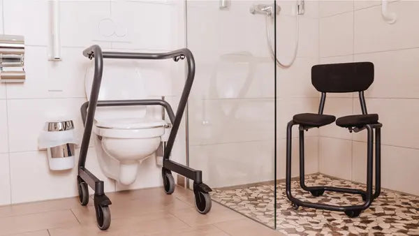 Der Wohnraumrollator als Toilettenstützgestell und Hilfe im Bad
