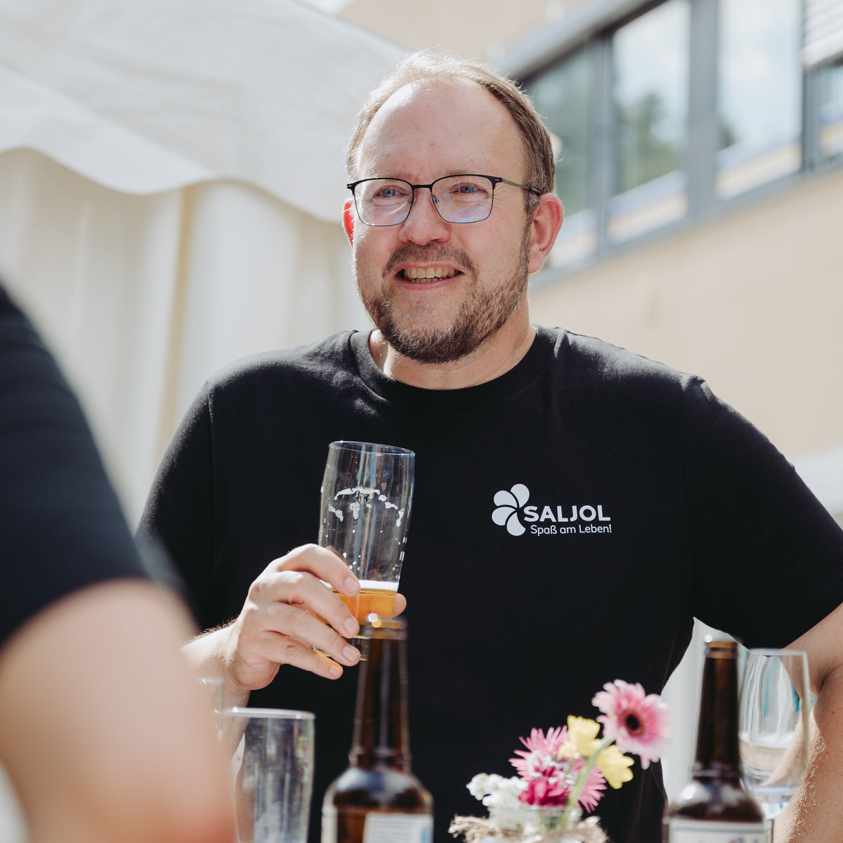 Saljol Vertriebsmitarbeiter Christoph am Sommerfest