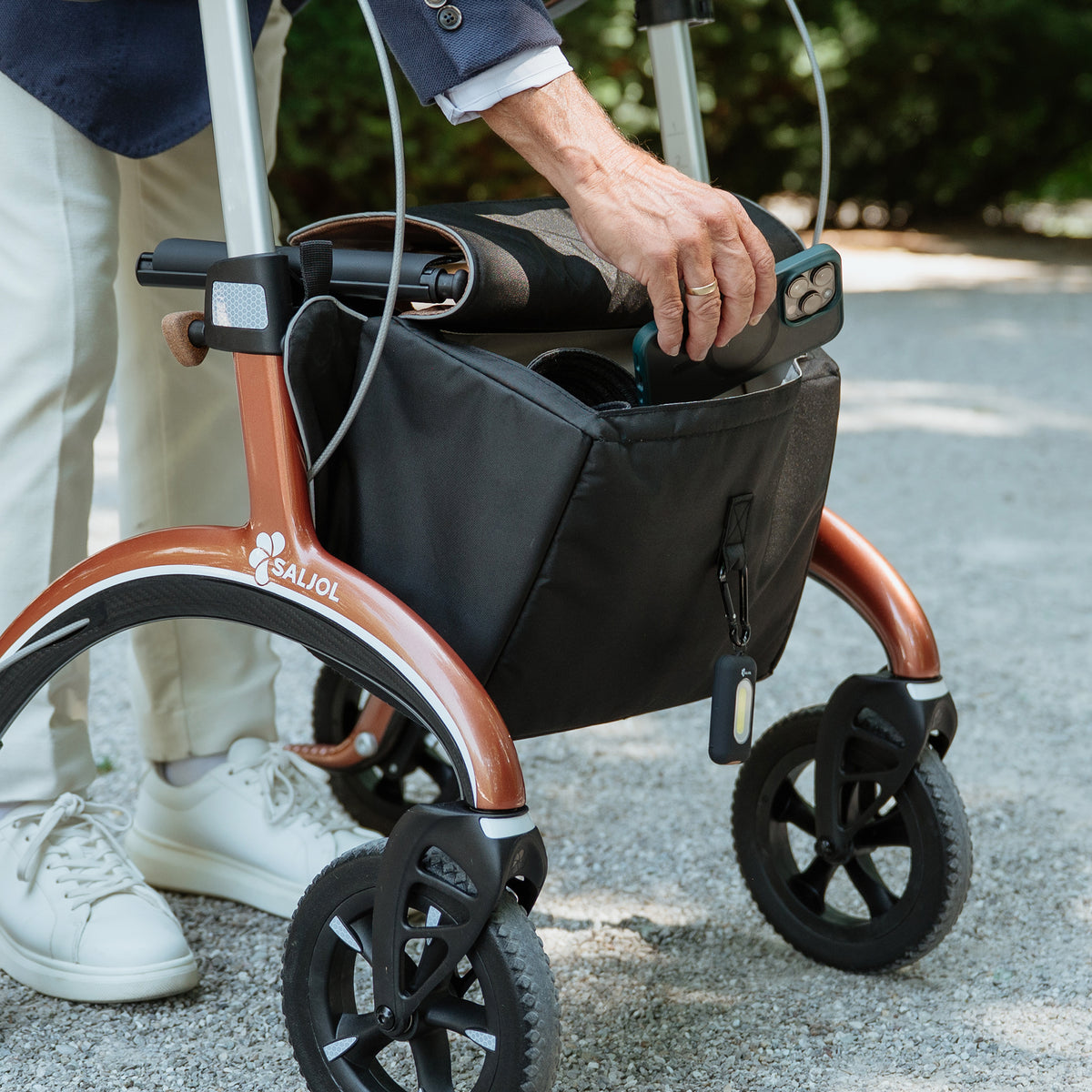 Große Tasche Carbon Rollator Copper Red