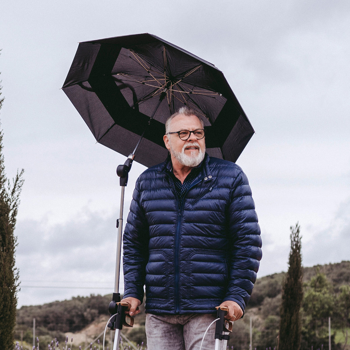 Umbrella for rollator