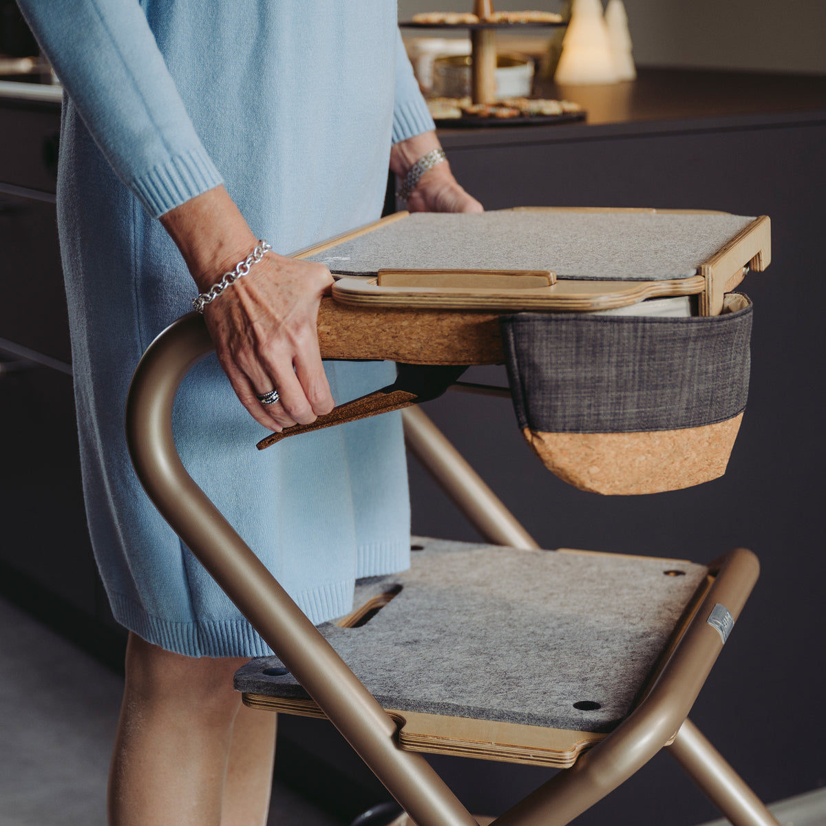 Bremse Wohnraumrollator Champagne Gold