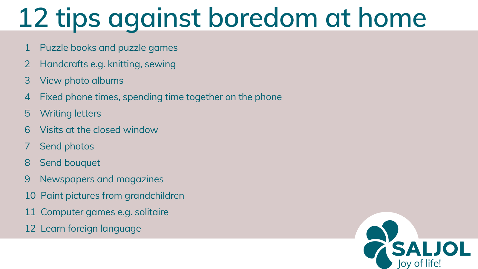 12 tips against boredom at home