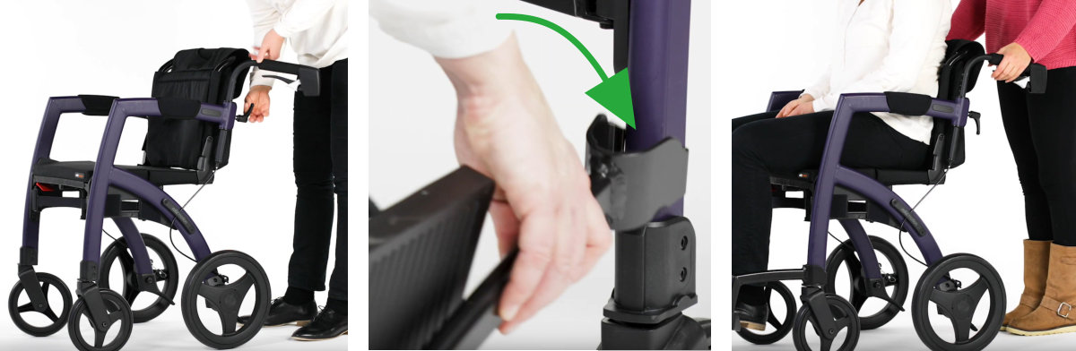 Rollz Motion² - Griffe nach hinten stellen und Fußstütze anbringen